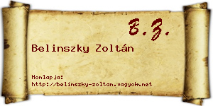 Belinszky Zoltán névjegykártya